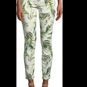 7 FAM Palm Print Ankle Skinny Pants